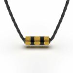 Lederhalskette mit Anhänger "Solid" - Gold