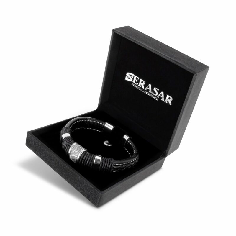 Lederarmband "Ring" - Silber