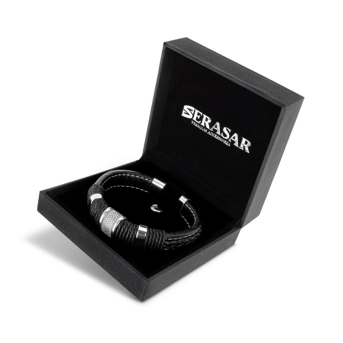 Lederarmband "Ring" - Silber