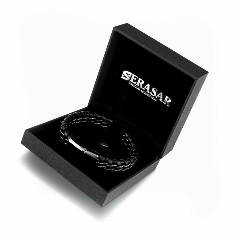 Lederarmband "Steel" - Schwarz
