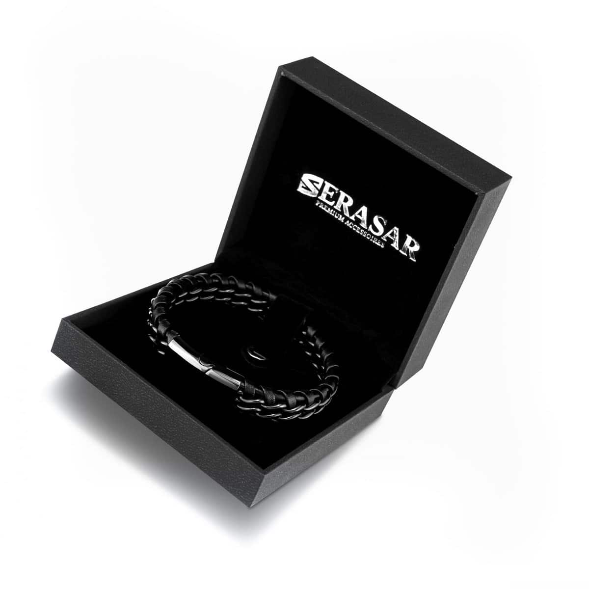 Lederarmband "Steel" - Schwarz