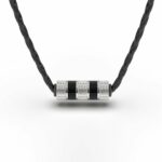 Lederhalskette mit Anhänger "Solid" - Silber