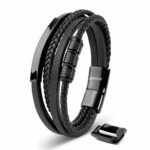 Lederarmband "Brave" - Schwarz