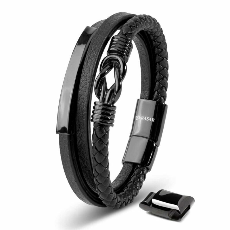 Lederarmband "Proud" - Schwarz
