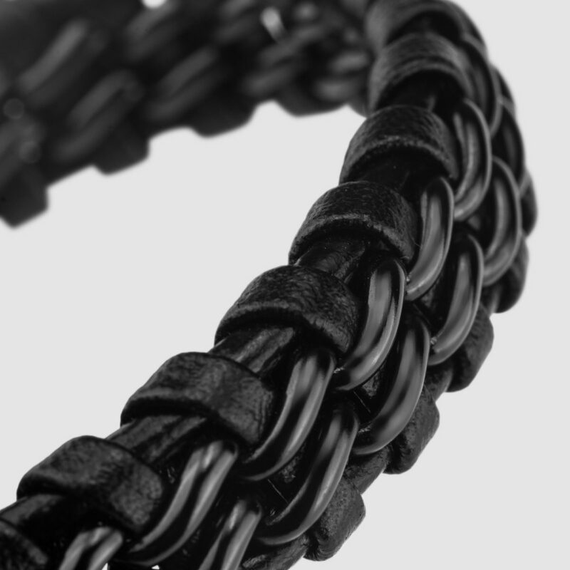 Lederarmband "Steel" - Schwarz