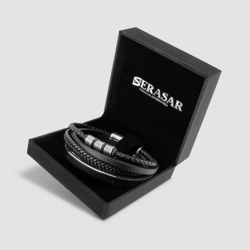 Lederarmband "Brave" - Silber