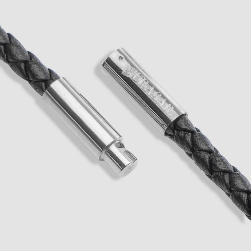 Verschluss Lederhalskette mit Anhänger "Solid" - Silber