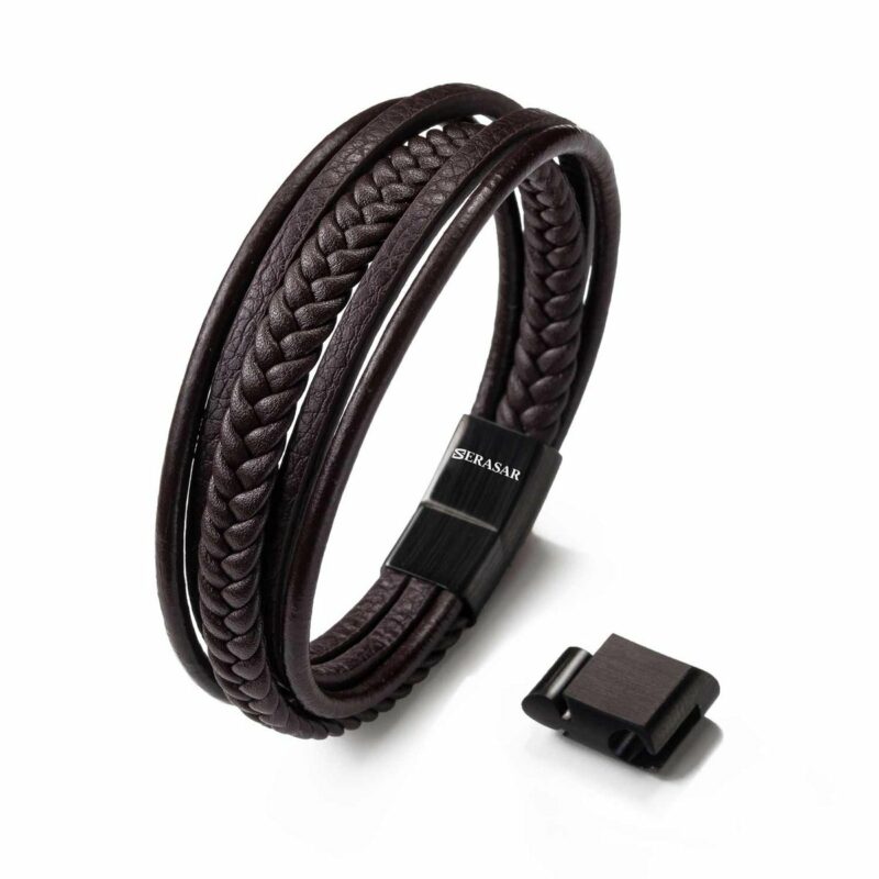Lederarmband "Braid" - Braun