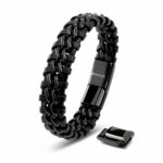 Lederarmband "Steel" - Schwarz