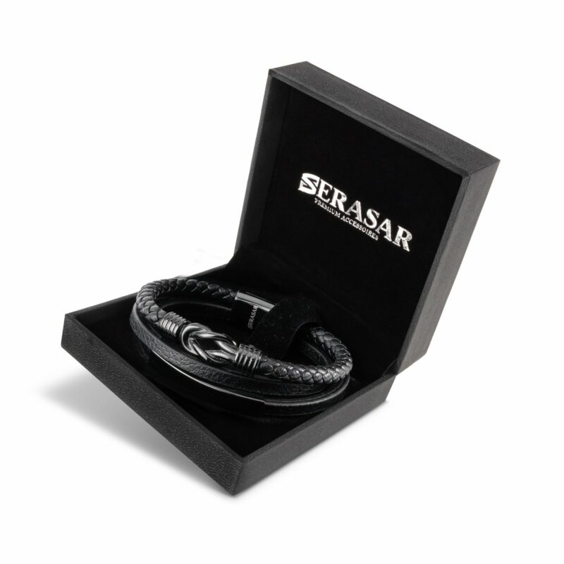 Lederarmband "Proud" - Schwarz