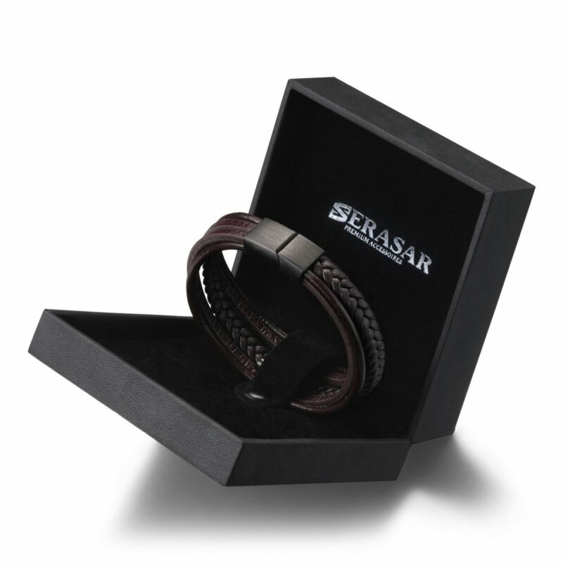 Lederarmband "Braid" - Braun