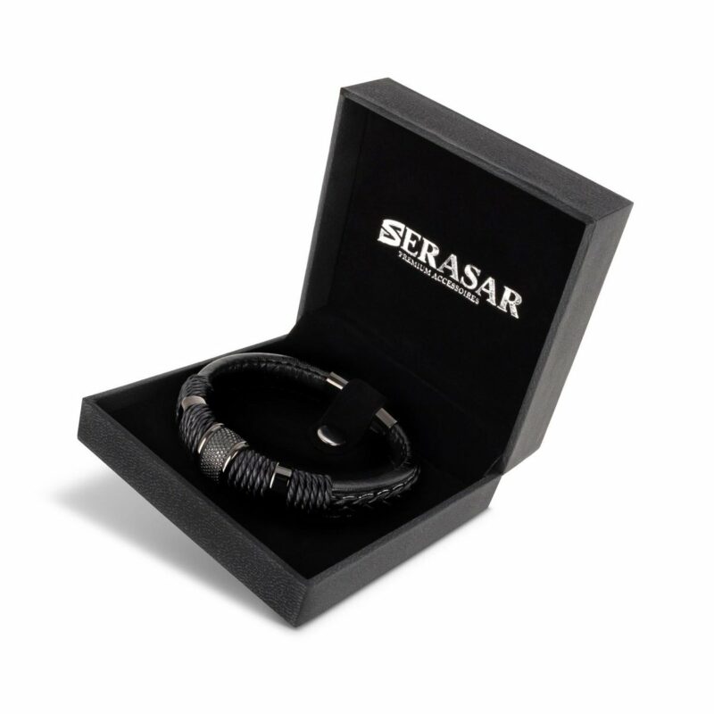 Lederarmband "Ring" - Schwarz