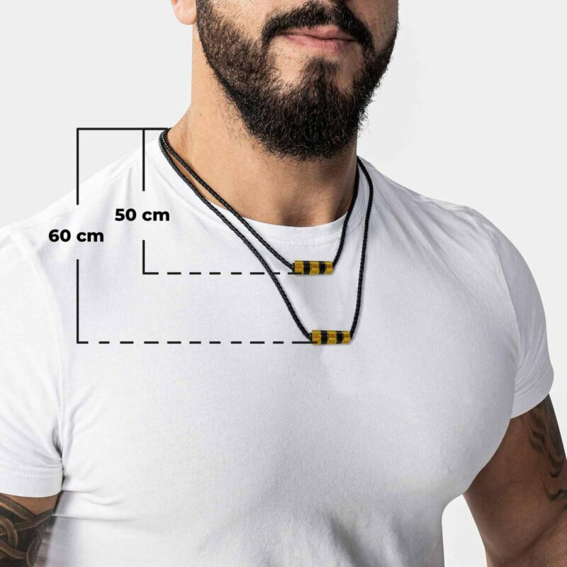 Lederhalskette mit Anhänger "Solid" - Gold