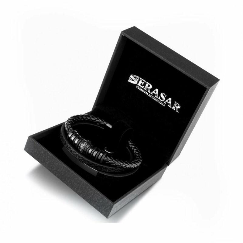 Lederarmband "Shine" - Schwarz
